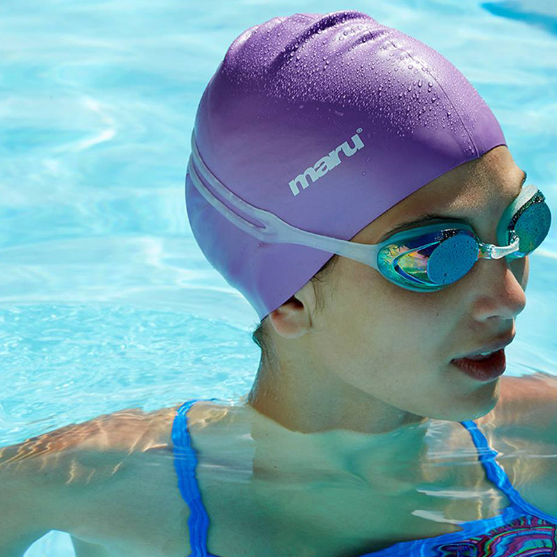 Maru - Plain Coloured Silicone Swim Hat - Purple