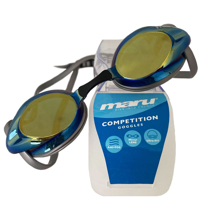 Maru - Pulse Mirror Anti Fog Goggle - Silver/Blue/Gold