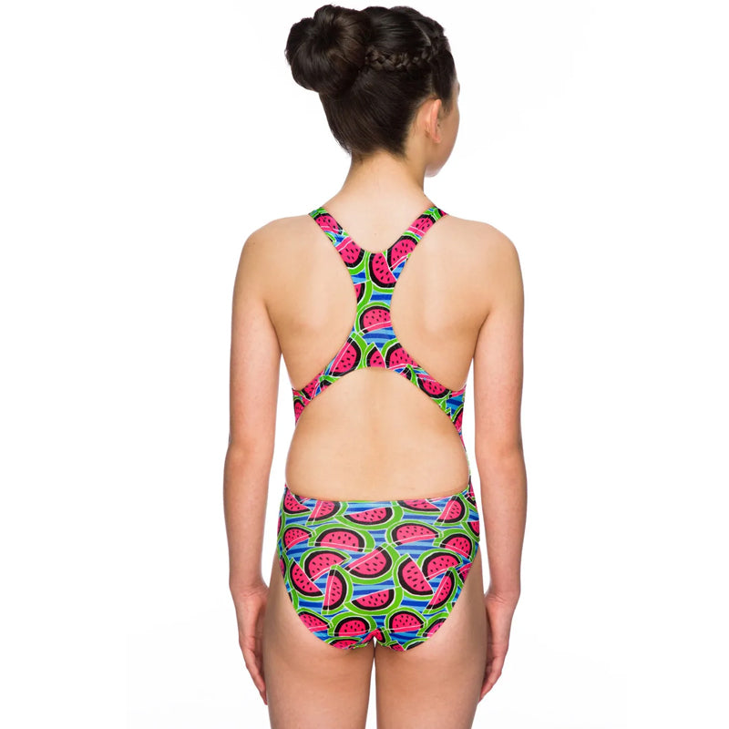 Maru - Watermelon Pacer Rave Back Swimsuit - Pink/Green