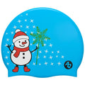 Mia's Snowman Christmas Swim Hat - Blue