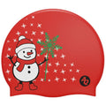 Mia's Snowman Christmas Swim Hat - Red