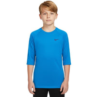 Nike - Boys Block Logo Short Sleeve Hydroguard (Photo Blue)