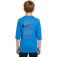 Nike - Boys Block Logo Short Sleeve Hydroguard (Photo Blue)