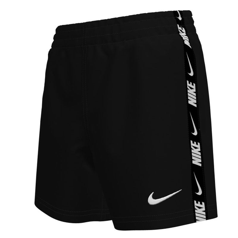 Nike - Boy's Swim Breaker Logo Tape 4" Volley Short (Black)