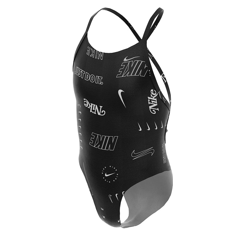 Nike - Girls Hydrastrong Multi Print Lace Up Back One Piece (Black)