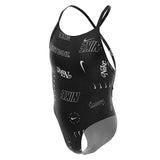 Nike - Girls Hydrastrong Multi Print Lace Up Back One Piece (Black)