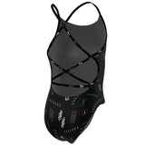 Nike - Girls Hydrastrong Multi Print Lace Up Back One Piece (Black)