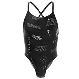 Nike - Girls Hydrastrong Multi Print Lace Up Back One Piece (Black)