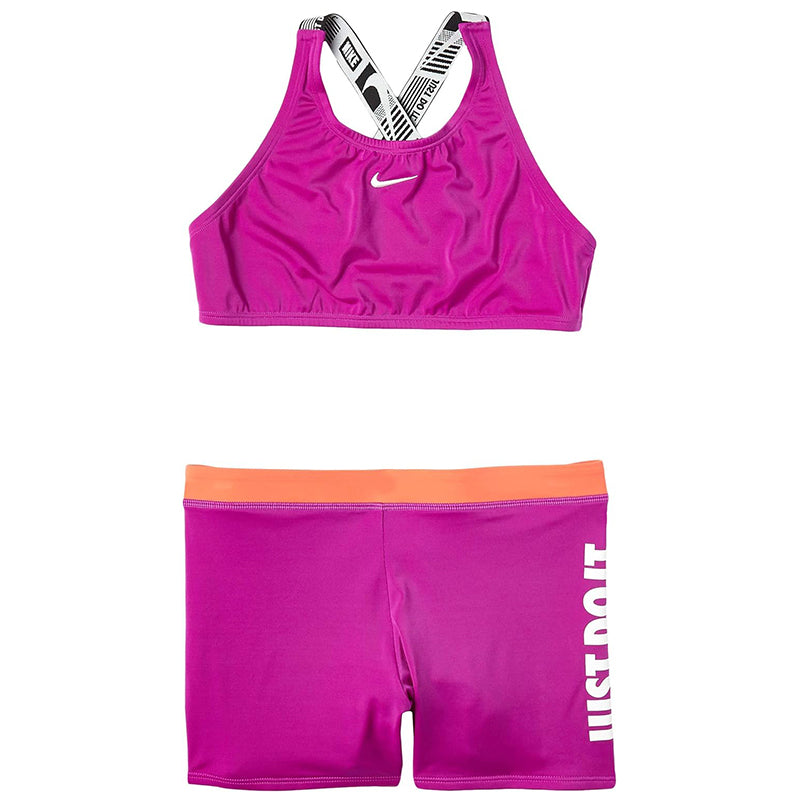 Nike - Girl's JDI Crossback Sport Bikini And Short Set (Vivid Purple)