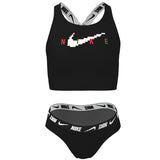 Nike - Girls' Logo Tape Crossback Midkini Set (Black)