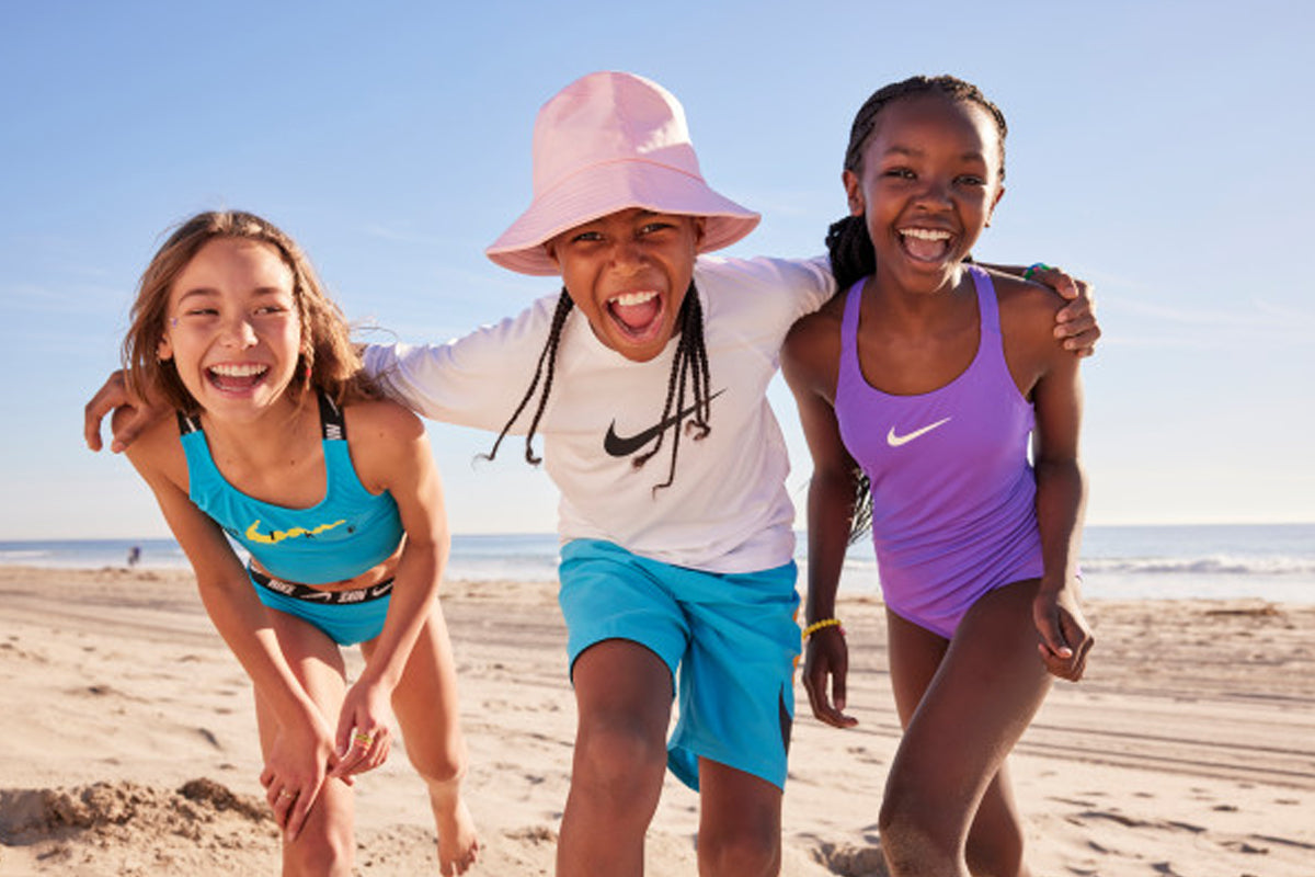 Nike - Girls' Logo Tape Crossback Midkini Set (Blue Lightning)