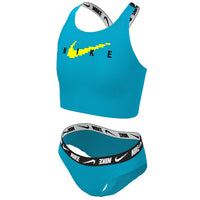 Nike - Girls' Logo Tape Crossback Midkini Set (Blue Lightning)
