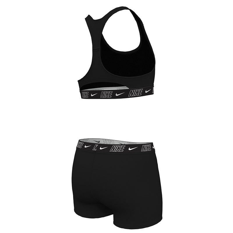 Nike - Girls Logo Tape Racerback Bikini & Short Set (Black)