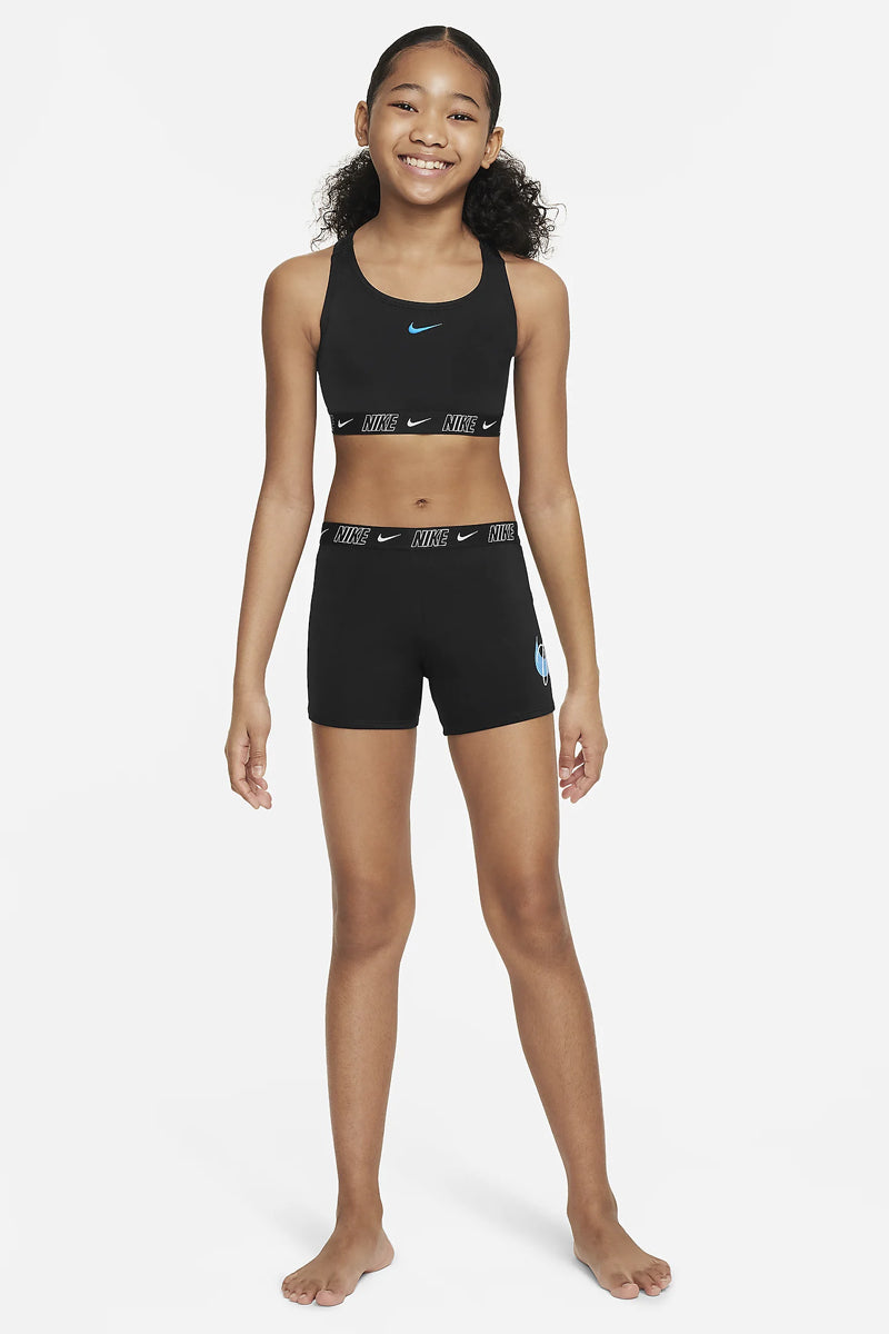 Nike - Girls Logo Tape Racerback Bikini & Short Set (Black)