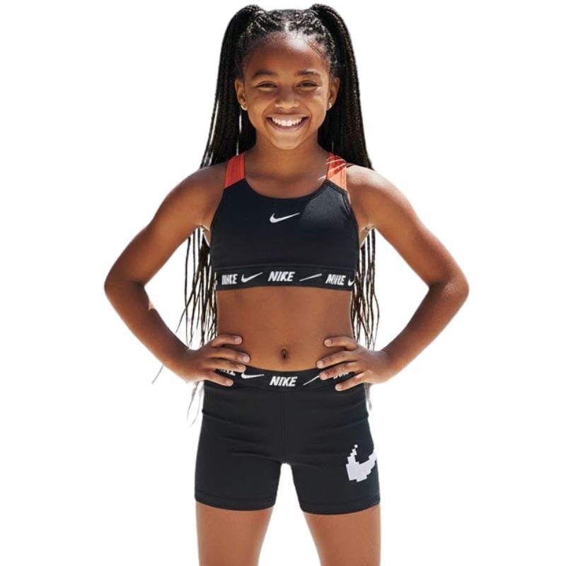 Nike - Girl's Logo Tape Racerback Bikini & Short Set (Black)
