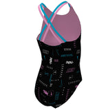 Nike - Girls' Logo Toss Spiderback One Piece (Black)