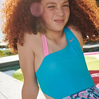 Nike - Girls' Shred Camo Asymmetrical Monokini (Blue Lightning)