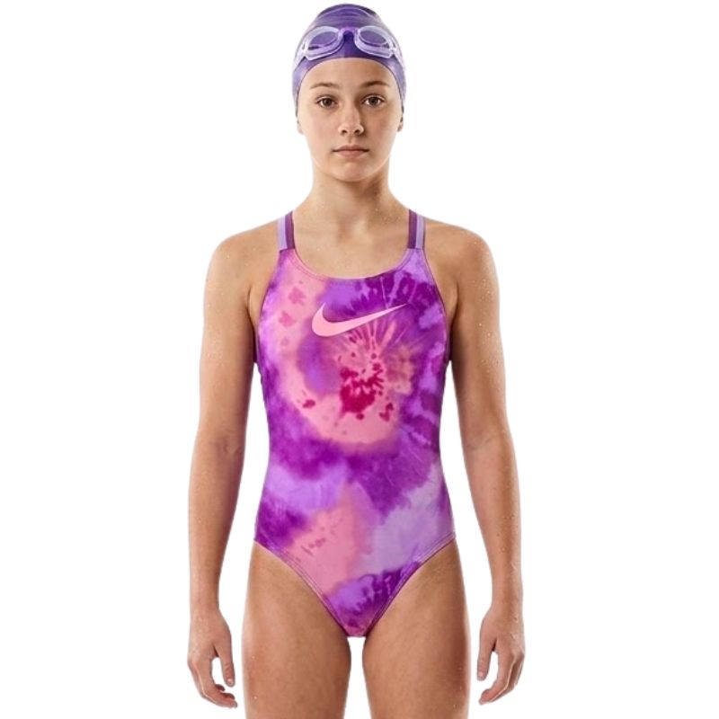 Nike - Girls' Tie Dye Spiderback One Piece (Laser Purple)