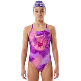 Nike - Girls' Tie Dye Spiderback One Piece (Laser Purple)