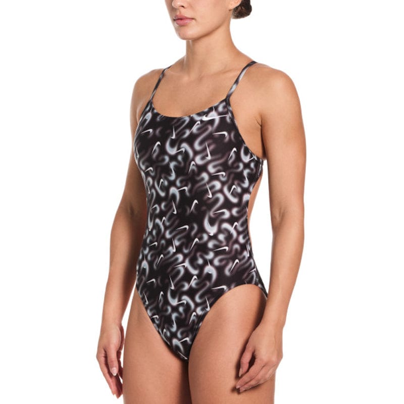 Nike - Hydrastrong Multi Print Cutout One Piece (Black)