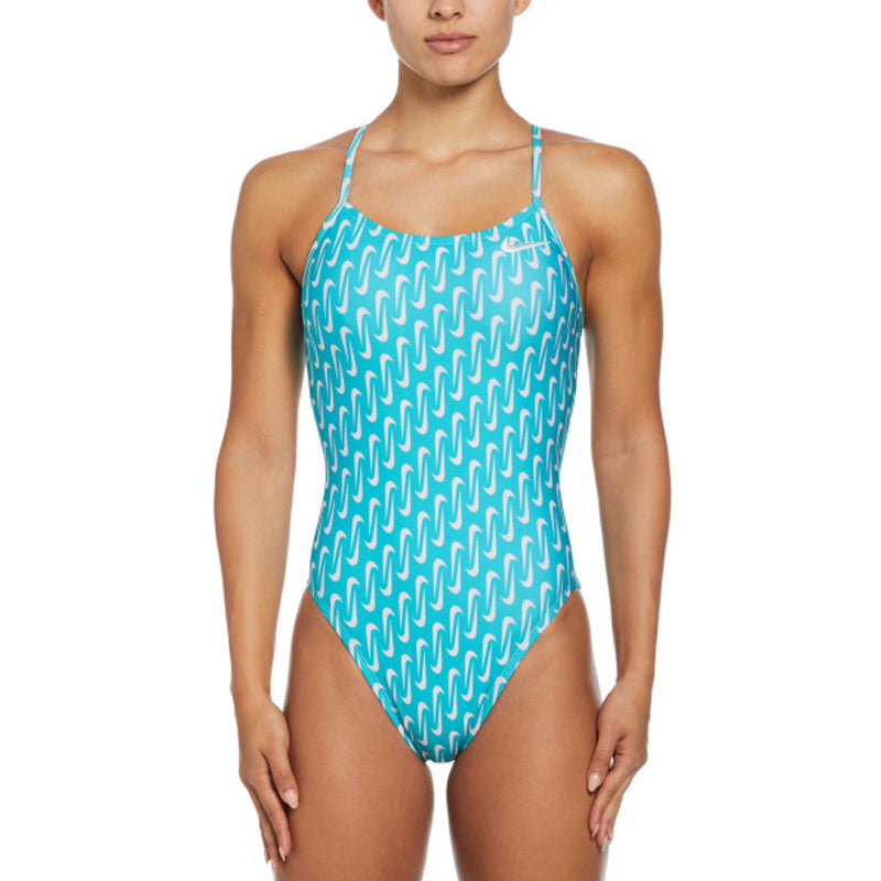 Nike - Hydrastrong Multi Print Cutout One Piece (Blue)