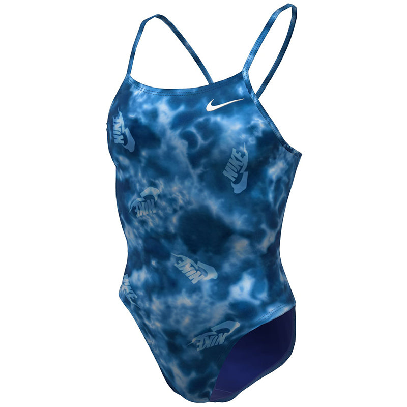 Nike - Hydrastrong Multi Print Cutout One-Piece (Blue)