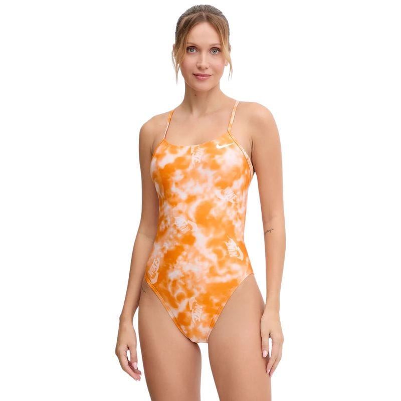 Nike - Hydrastrong Multi Print Cutout One-Piece (Bright Ceramic)