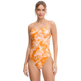 Nike - Hydrastrong Multi Print Cutout One-Piece (Bright Ceramic)