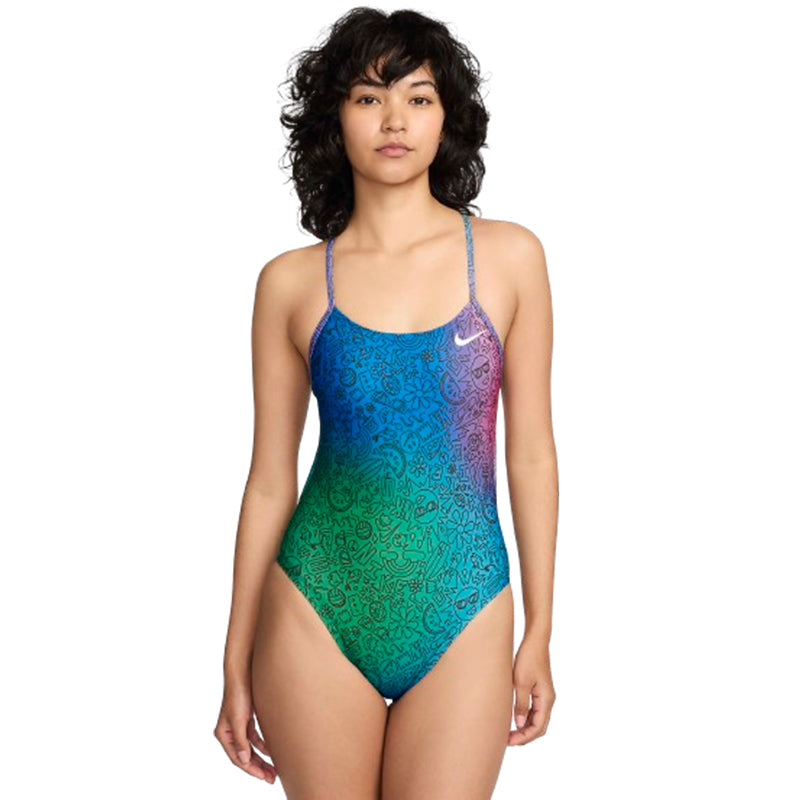 Nike - Hydrastrong Multi Print Cutout One Piece (Cool Multi)