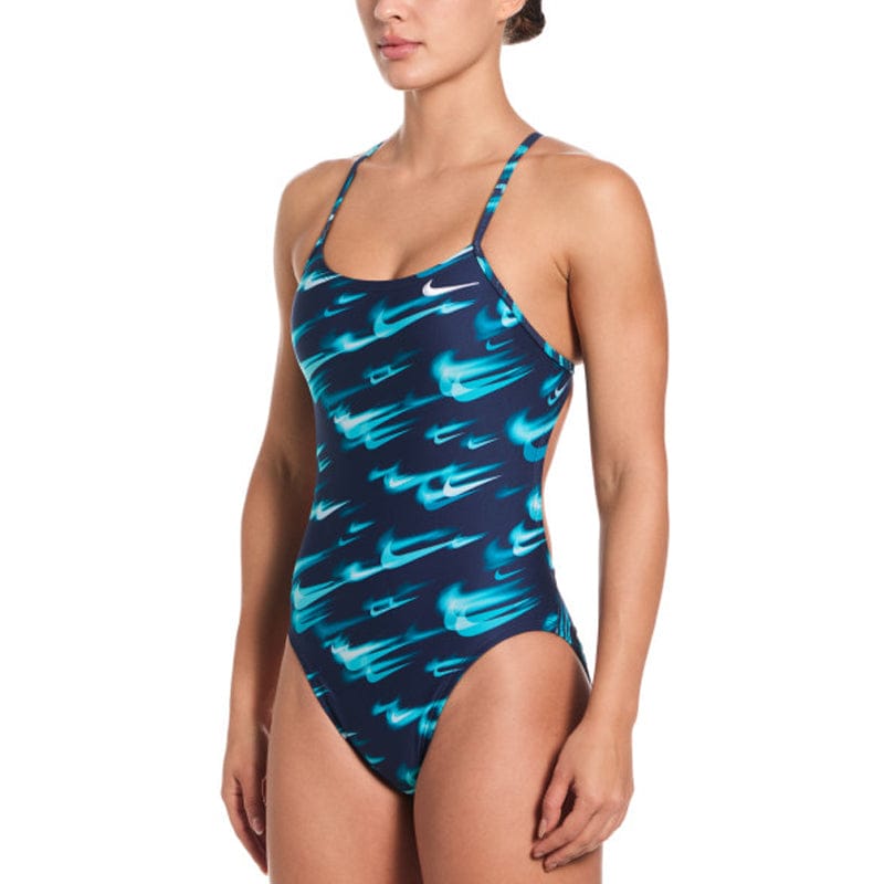 Nike - Hydrastrong Multi Print Cutout One Piece (Green Abyss)