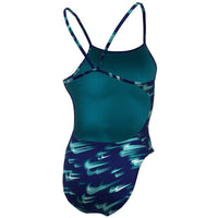 Nike - Hydrastrong Multi Print Cutout One Piece (Green Abyss)