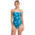 Nike - Hydrastrong Multi Print Cutout One-Piece (Green Abyss)