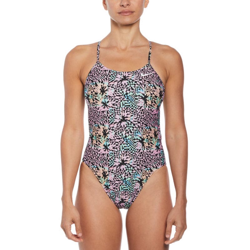 Nike - Hydrastrong Multi Print Cutout One Piece (Pink Bloom)