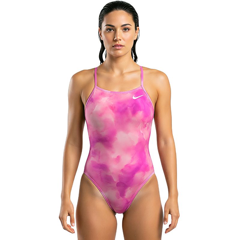 Nike - Hydrastrong Multi Print Cutout One Piece (Pink Foam)
