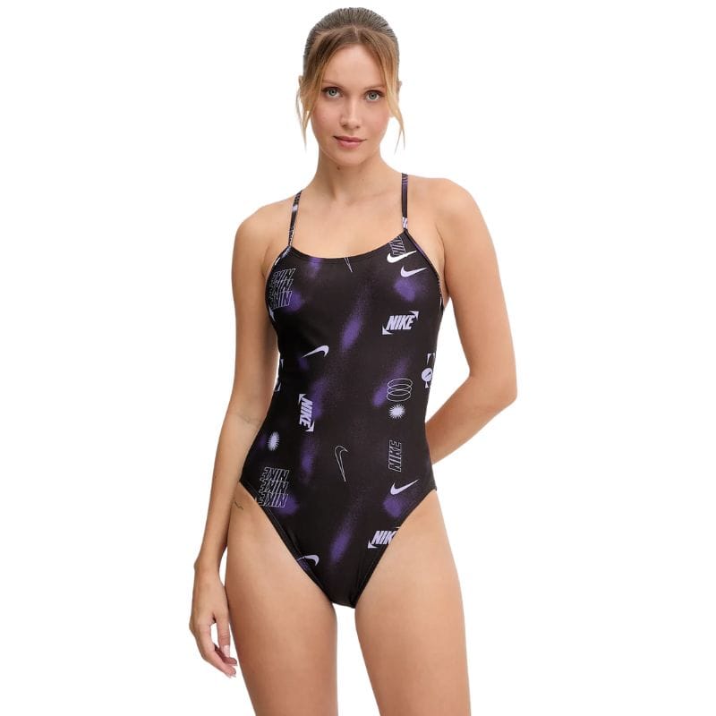Nike - Hydrastrong Multi Print Cutout One-Piece (Purple)