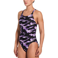 Nike - Hydrastrong Multi Print Fastback One Piece (Bright Violet)