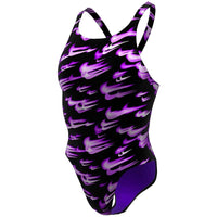 Nike - Hydrastrong Multi Print Fastback One Piece (Bright Violet)