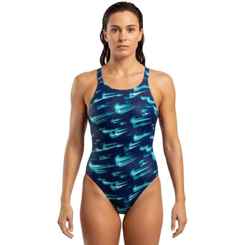 Nike - Hydrastrong Multi Print Fastback One Piece (Green Abyss)