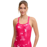 Nike - Hydrastrong Multi Print Fastback One Piece (Rush Pink)