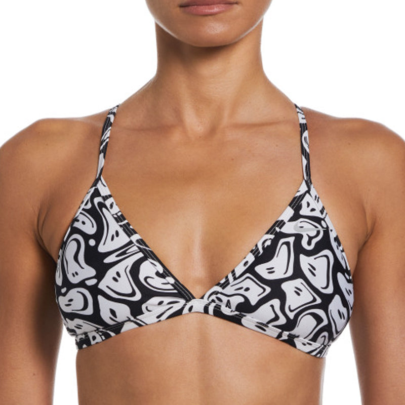 Nike - Hydrastrong Multi Print Lace Up Tie Back Bikini Top (White)