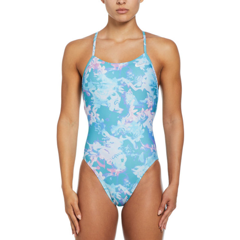 Nike - Hydrastrong Multi Print Lace Up Tie Back One Piece (Dusty Cactus)