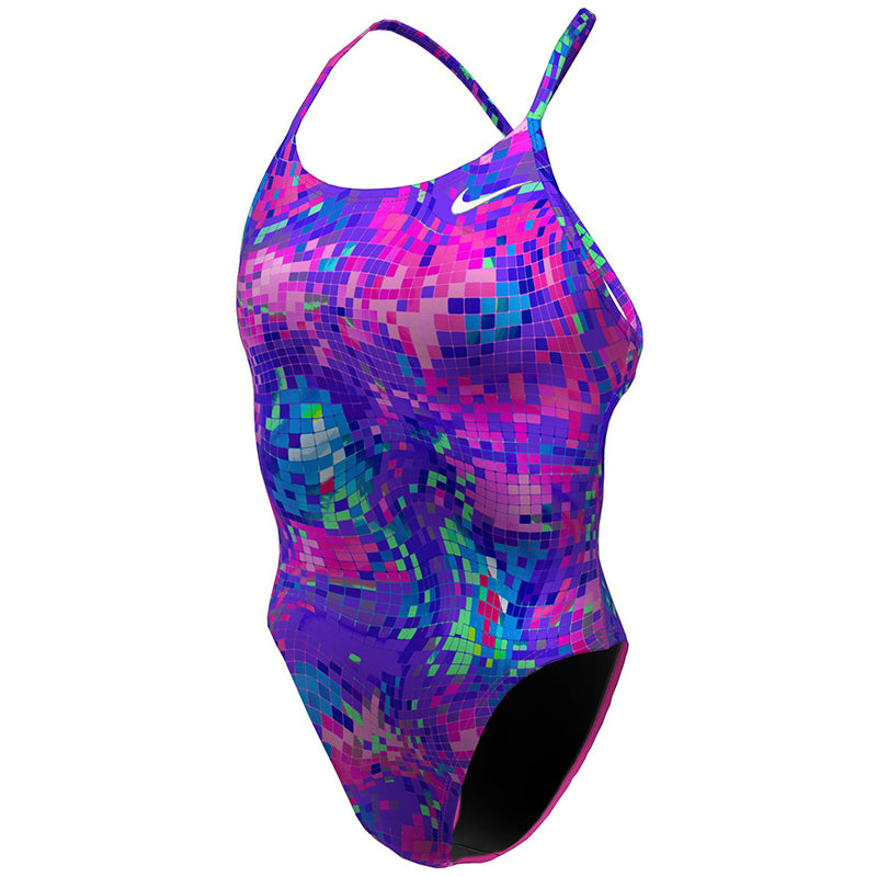 Nike - Hydrastrong Multi Print Lace Up Tie Back One Piece (Persian Violet)