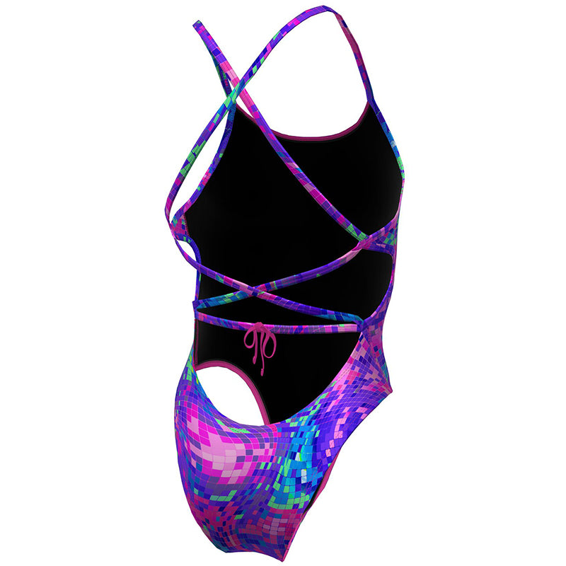 Nike - Hydrastrong Multi Print Lace Up Tie Back One Piece (Persian Violet)