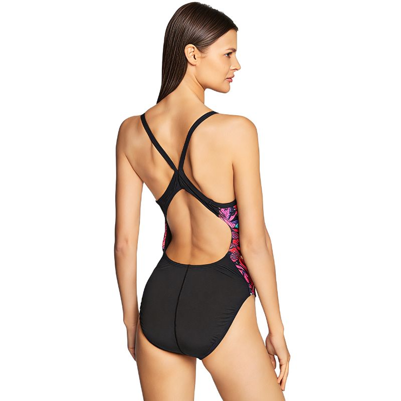 Nike - HydraStrong Multiple Print Racerback Splice One Piece (Black)