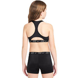 Nike - Logo Tape Girl's Racerback Bikini & Short Set (Black)