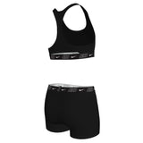 Nike - Logo Tape Girl's Racerback Bikini & Short Set (Black)
