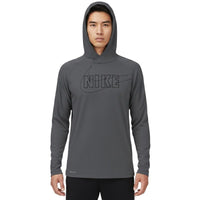 Nike - Outline Logo Long Sleeve Hooded Hydroguard (Iron Grey)