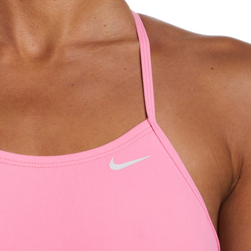 Nike - Solid Hydrastrong Lace Up Tieback One Piece (Polarized Pink)