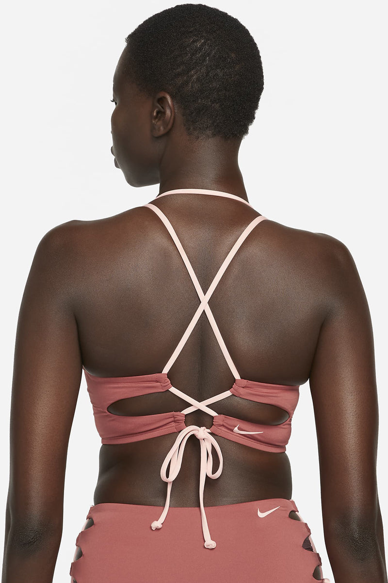 Nike - Solid Lace-Up High Neck Bikini Top (Canyon Rust)