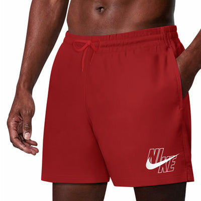 Nike - Swim Breaker Logo Men's 5" Brief-Lined Volley Short (University Red)